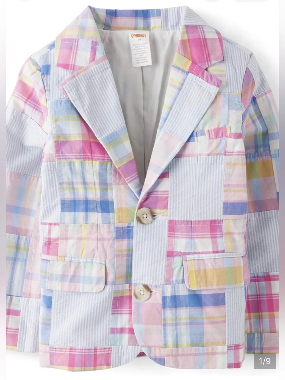 Gymboree Pastel Patchwork Blazer - Pink, Yellow, Blue, Cream